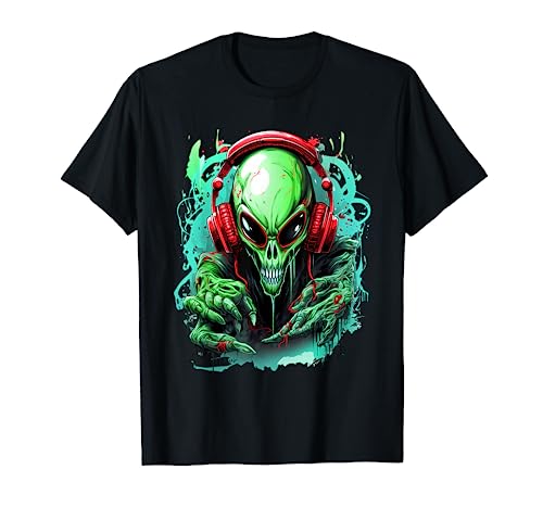 Alien Video Gamer Paint Splash T-Shirt