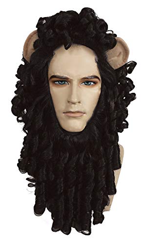 ADULT CURLY LION WIG SET BROWN MANE WITH EARS