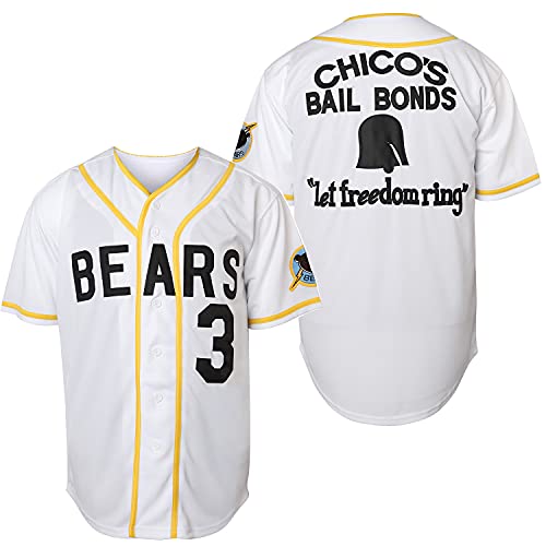 MESOSPERO Bad News Bears 12 Tanner Boyle 3 Leak 1976 Chico's Bail Bonds Movie Baseball Jersey Men (3 White, Medium)