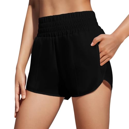 wjiNFDFG Running Shorts with Phone Pocket Men Women's Denim Shorts Women's Athletic Pants Petite Shorts for Under Dresses(Black,Large)