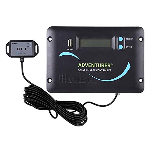 Renogy Adventurer Li 30A 12V/24V Negative Ground PWM Flush Mount Charge Controller w/ LCD Display with Bluetooth Module, Compatible with Sealed, Gel, Flooded and Lithium Batteries