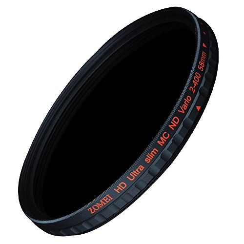 Zomei 58mm HD Ultra Slim 18 Layer Super Multi-Coated ND2-ND400 Fader Variable Neutral Density Lens Filter Adjustable ND Filter German Schott Optical Glass