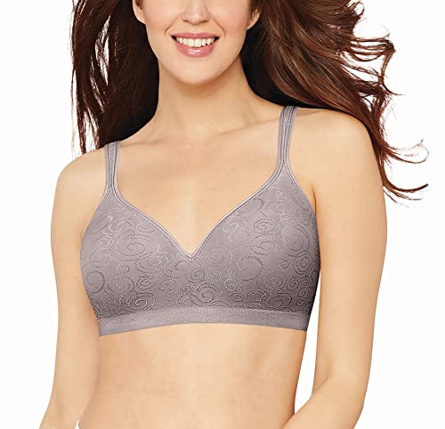 Bali Women's Comfort Revolution Wire Free Bra, Warm Steel Swirl,40DD