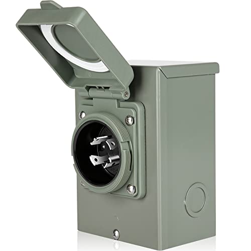 PAULINN 30A Generator Power Inlet Box NEMA 3R Generator Outlet Box for Outdoor Receptacle, 4 Prone, PB30, L14-30P, 125/250 Volt, 7500W 30 Amp Generator Transfer Switch, Weatherproof, ETL Listed