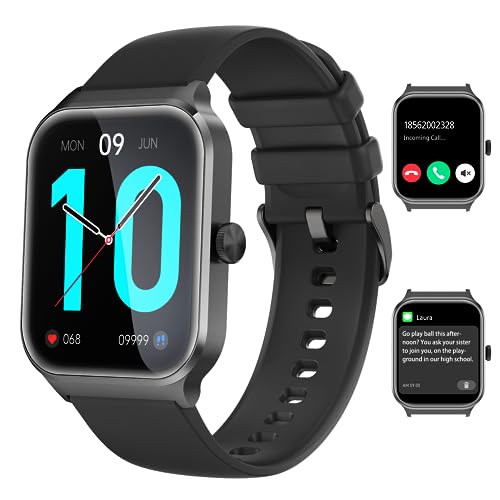 Smart Watch, 1.96' Full Touch Smartwatch, Compatible with iPhone Android, Heart Rate & Sleep Monitor, Multi-Sport Modes, Blood Oxygen, Voice Assistant, IP68 Waterproof, Fitness Tracker for Women Men