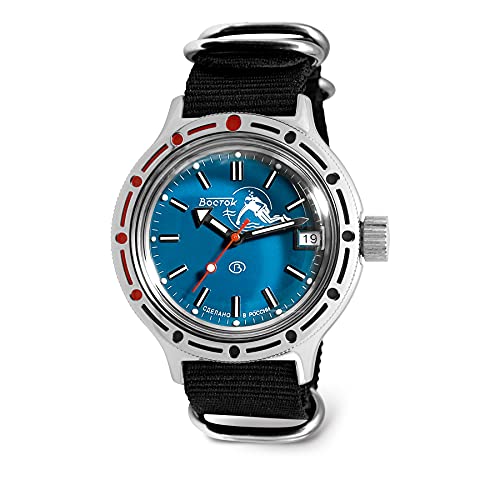 Vostok | Amphibia 420059 Scuba Dude Automatic Self-Winding Diver Wrist Watch | Black Strap