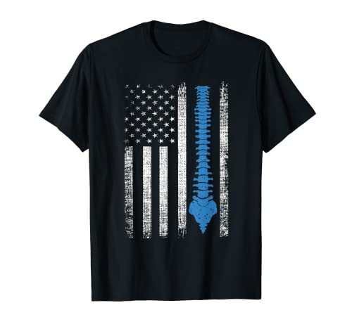Chiropractor Spine Adjustment USA Patriot Flag America T-Shirt
