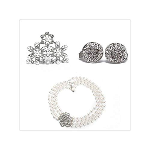 Utopiat Flapper Costume Jewelry Set-Audrey Hepburn Style Bridal Pearl Jewelry Set (6+ years)