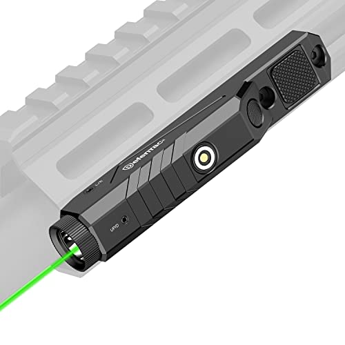 DEFENTAC 1600 Lumens Green Laser Light Combo with Momentary and Strobe for Rifle, Weapon Light with Built-in Pressure Switch Compatible with M-Lok Rail, Rechargeable