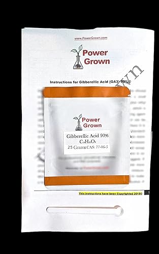 Gibberellic Acid 90% Minimum Guaranteed Concentration 25 Grams kit Packaged by Power Grown