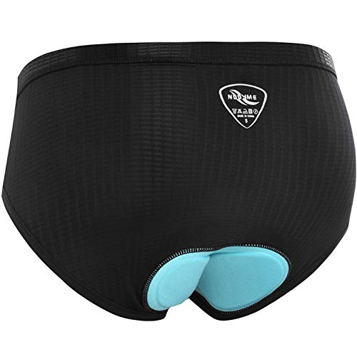 NOOYME Women Bike Underwear Gel 3D Padded Printed Design Bicycle Briefs Cycling Underwear Shorts (XXX-Large, Black)