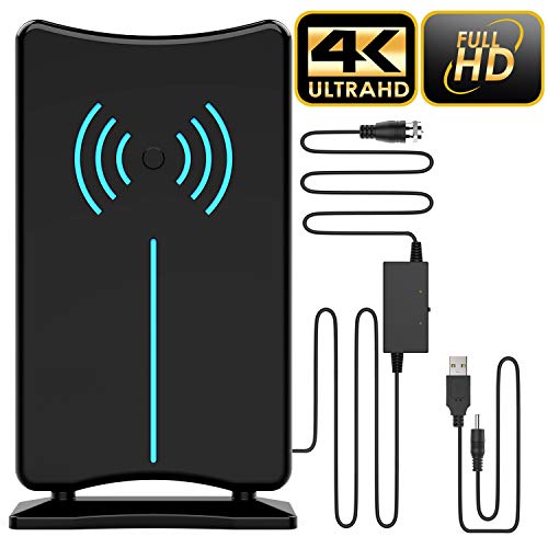 2024 Version Amplified HD Digital 'Matrix' TV Antenna Long 580 Miles, Support 4K 1080p Fire tv Stick and All Older TV's Indoor HDTV Local Channels, Signal Booster - 16.5ft Coaxial Cable