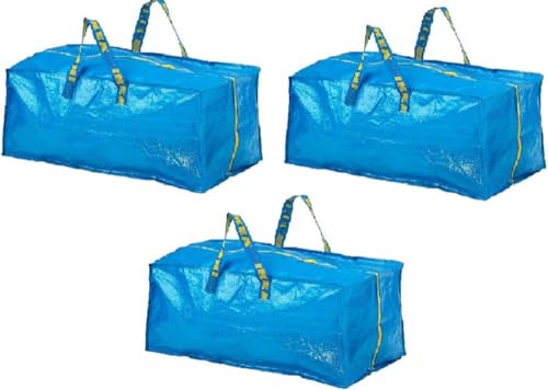Ikea Frakta Storage Bag - Blue -- SET OF 3