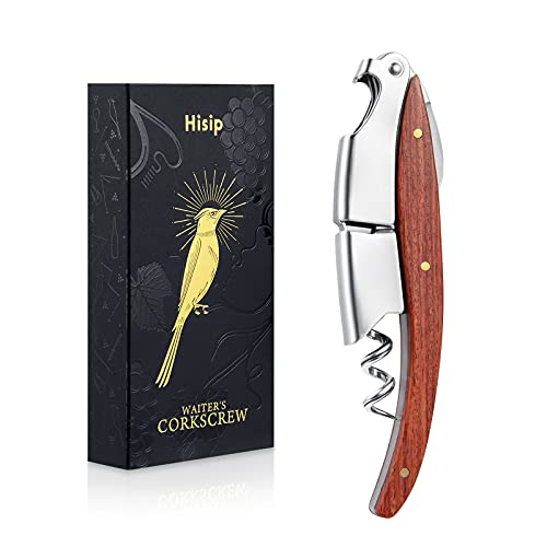Hisip Christmas Gift Wine Bottle Opener Upgrade Corkscrew Phoenix Design Red Dot Award Crafted Rosewood Handle, Quick Stainless Steel Wine Key for Beers and Wine Bottle, Gift for Waiters Bartenders