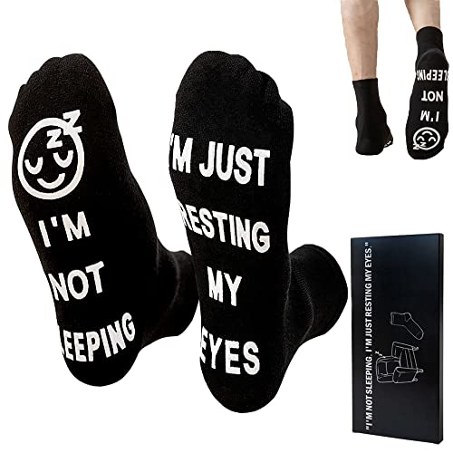 ModernStyle Birthday Christmas Gifts for Dad Men Grandpa Husband Women Fathers Day Funny socks : I'm Not Sleeping I'm Just Resting My Eyes