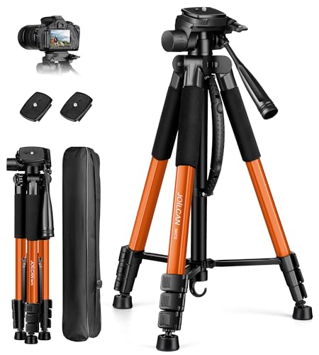 JOILCAN Camera Tripod, Heavy Duty Tripod for Camera, 67' Phone Tripod for Video Recording Photo Vlogging, Aluminum Phone Tripod with Remote & Travel Bag for DSLR Camera Phone Projectors Lasers
