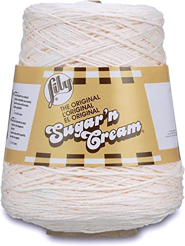 Lily Sugar N Cream Cones Soft Ecru Yarn - 1 Pack of 14oz/400g - Cotton - #4 Medium - 706 Yards - Knitting/Crochet