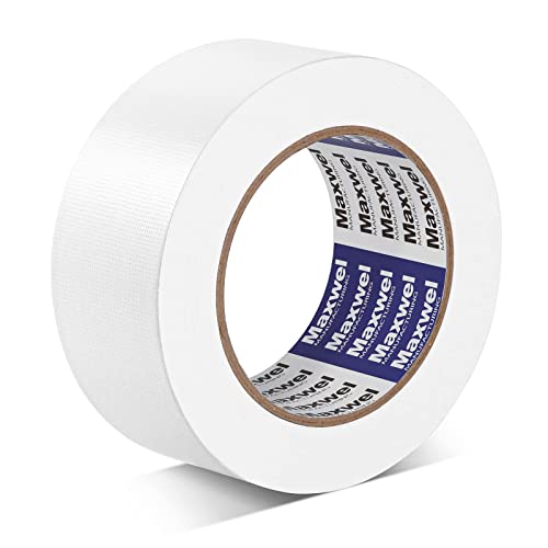 Maxwel Manufacturing Duct Tape White Heavy Duty - 1.88 in 35 Yds Waterproof No Residue Strong Adhesive Duct Tape Tearable for Indoor Outdoor Use,Multi Purpose Home Repair