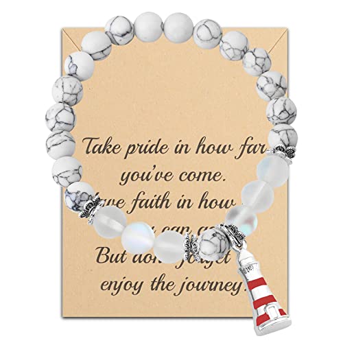 FUSTMW Lighthouse Bracelet Lighthouse Keeper Gifts Lighthouse Lover Gifts Nautical Gifts Lighthouse Tower Charm Jewelry (Bracelet)