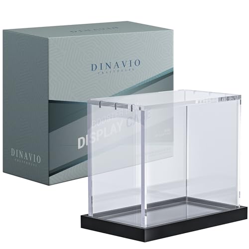 Dinavio Crafthouse Pokemon Case Booster Box Acrylic Display - Pokemon Booster Box Case Acrylic Protector Storage - Pokemon Booster Display Box Top Load Lid (Black Base)