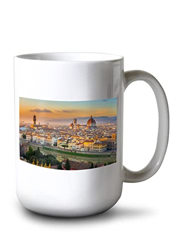 Lantern Press Florence, Italy, Sunset view of Duomo and City (15oz White Ceramic Coffee and Tea Mug, Dishwasher and Microwave Safe)