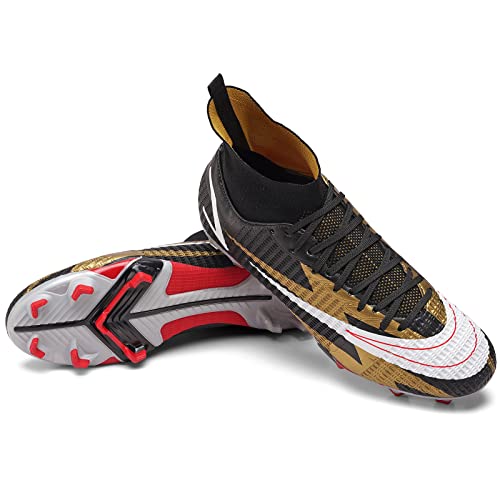 Zquaus Mens Soccer Cleats Firm Ground Football Shoe Boys Athletic Outdoor Football Shoes GCD2177-M1-42