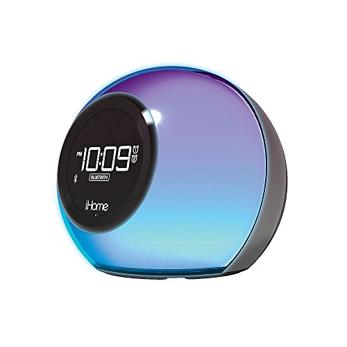 iHome Alarm Clock Radio with Bluetooth Speaker and Color Changing Lamp, USB Charging, and Speakerphone for Home, Office, or Dorm (IBT29BX6)