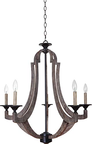 Craftmade 35125-WP Winton Candle Chandelier Lighting, 5-Light, 300 Watts, Weathered Pine (30'W x 31'H)