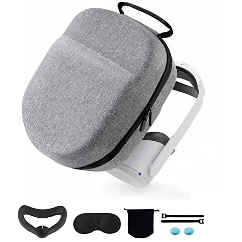 Retear Hard Carrying Case for Meta/Oculus Quest 3 and Quest 2 Accessories, Lightweight Portable Full Protection Case for Travel and Home Storage