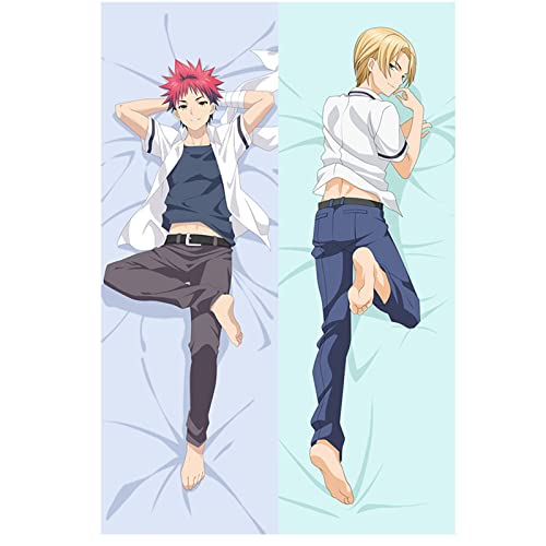 PISADA Anime Food Wars！Shokugeki No Soma Pillow Cover Dakimakura Case 3D Double-Sided Bedding Hugging Body Pillowcase Gifts 60 x 20 inches(150cm x 50cm)