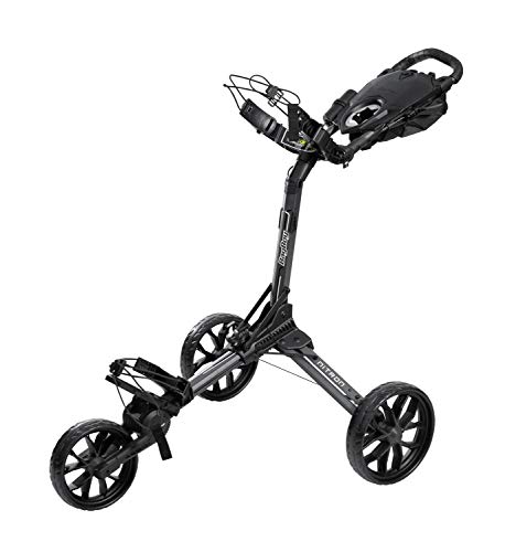 Bag Boy Nitron 3 Wheel Golf Push Cart, Easy 1 Step Open and Fold, Scorecard Console, Beverage Holder, Mobile Device Holder, Handle Mounted Parking Brake