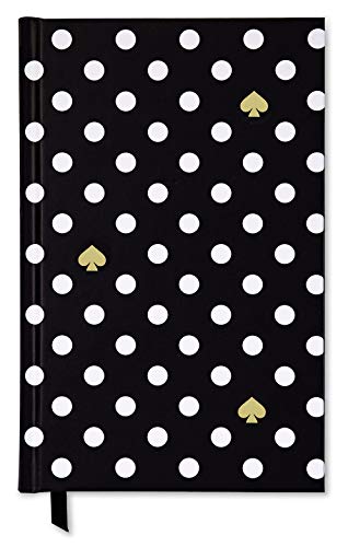 Kate Spade New York Black and White Journal Notebook, 8.25' x 5.25' Hardcover Journal with 200 Lined Pages, Polka Dots