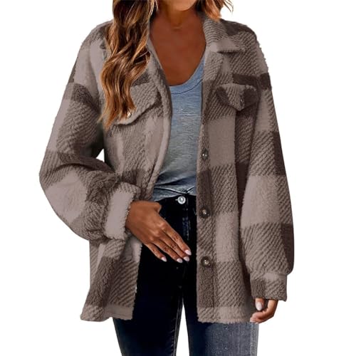 Gamivast The Firday Deals Black 2023 Plaid Shirts for Women Long Sleeves Outwear Open Front Cardigan Button Down Jackets Flannel Shirts Shackets for Women 2023 Trendy Cyber Deals Monday 2023