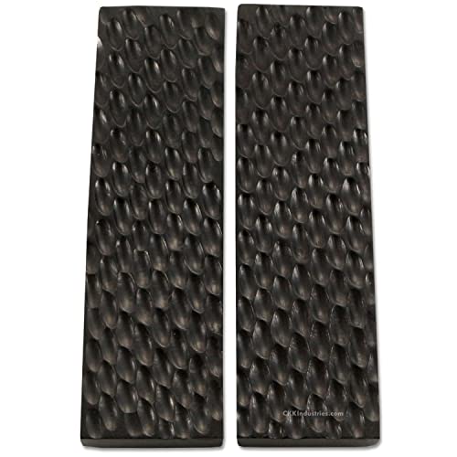 EZSMITH Buffalo Horn Handle Scales - (Standard Jigged) - (Black) - (3.50 x 1.0 x 0.187)