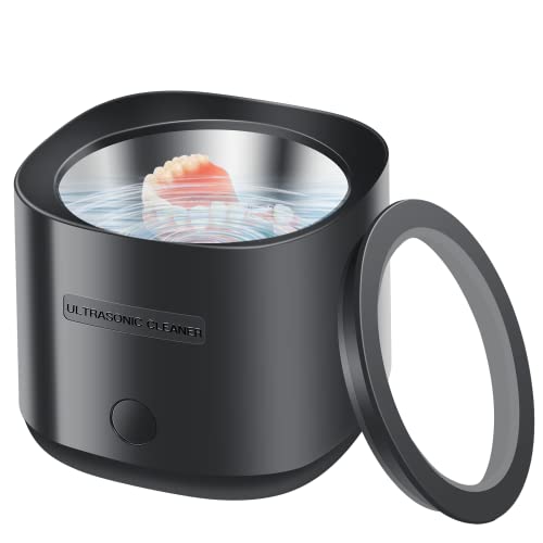 Ultrasonic Cleaner for Dentures, 30W Ultrasonic Cleaner Machine for Retainer, Aligner, Whitening Trays, Toothbrush Heads, Ultrasonic Retainer Cleaner for Jewelry Diamonds