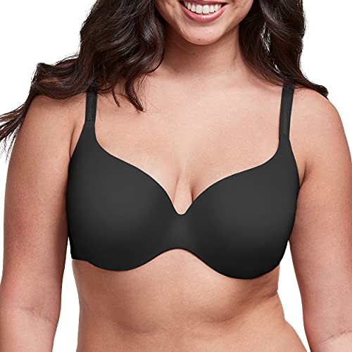 Maidenform Comfort Devotion Underwire Bra, Comfortable Bra with No-Poke DreamWire, Full-Coverage T-Shirt Bra, Black, 38B