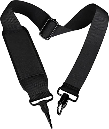 Universal Replacement Laptop Shoulder Strap, Durable 55' Adjustable Comfortable Belt with Metal Hooks for Briefcase, Computer Messenger Bag, Laptop Case Luggage/Duffel/Camera, (Black)