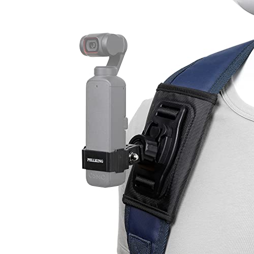PellKing Backpack Strap Mount Accessories for DJI Pocket 2 / Osmo Pocket Camera,Shoulder Strap with Frame and Angled Ball Quick Release Base