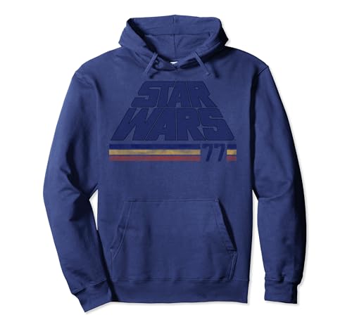 Star Wars Classic Retro Slanted Logo Striped '77 Hoodie Pullover Hoodie