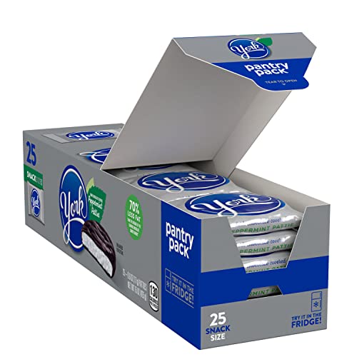 YORK Dark Chocolate Snack Size Peppermint Patties, Candy Pantry Packs, 15 oz (25 Pieces, 12 Count)