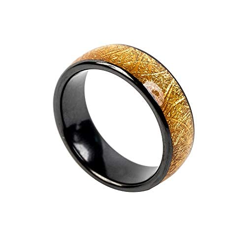hecere RFID Golden Ceramics Smart Finger Ring 125KHZ T5577 Chip Rewriteable Wear for Men or Women (blank 125khz 17mm)
