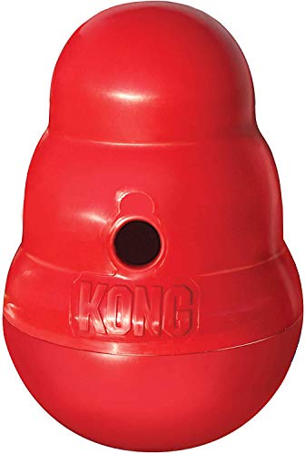 KONG Wobbler - Interactive Dog Feeder Toy - Slow Feeder Toy for Dog Mental Stimulation - Dog Enrichment Toy - Treat Puzzle for Dog Entertainment - Food Dispense Dog Toy - Large Dogs
