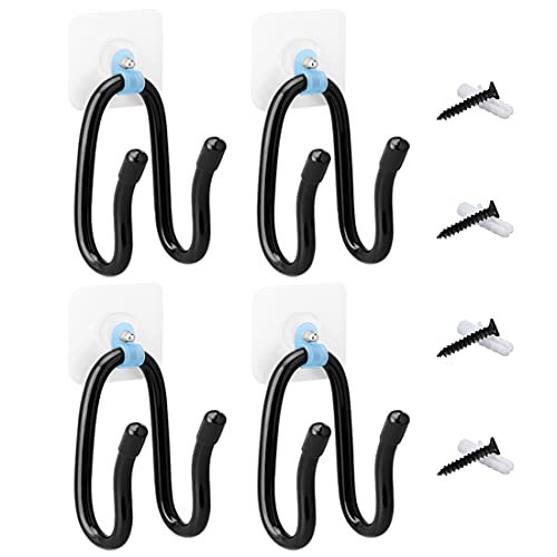 Linkidea 2nd Game Controller Holder Wall Mount Compatible with Gen Xbox One PS4 Switch, Wall Clip Headphone Holder, Multifunctional Adjustable Adhesive Wall Mount/Skateboard Hanger (4 Pack Black)