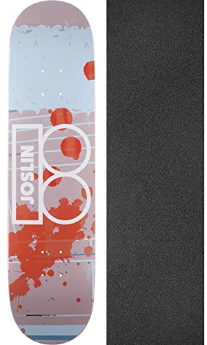 Plan B Skateboards Chris Joslin Mixed Media Skateboard Deck - 8' x 31.5' with Black Magic Black Griptape - Bundle of 2 Items