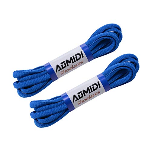 AOMIDI 2 Pair Shoelaces Oval Half Round 1/4' Shoes Lace for Sneakers and Casual shoes Shoelaces Replacements (27' inches (69 cm), Blue)