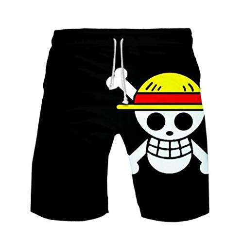 WANHONGYUE Anime One Piece Monkey D Luffy 3D Printed Beach Shorts Swim Trunks Summer Boardshorts Jersey Short Pants 1108-17 S