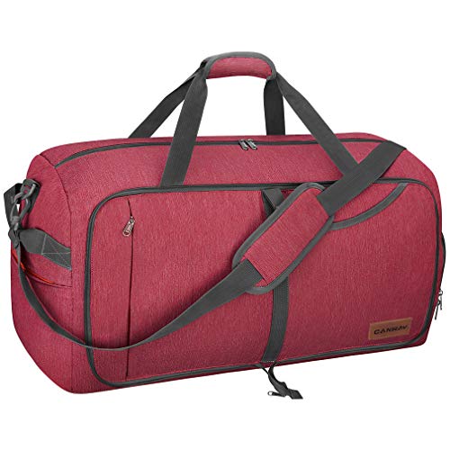 Canway 65L Travel Duffel Bag, Foldable Weekender Bag with Shoes Compartment for Men Women Water-proof & Tear Resistant