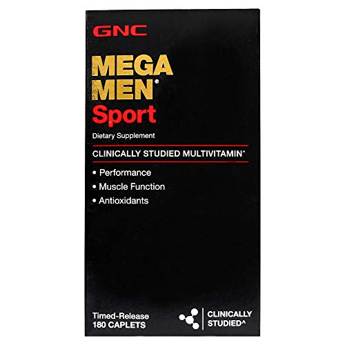GNC Mega Men Sport Daily Multivitamin for Performance, Muscle Function, and General Health -180 Count