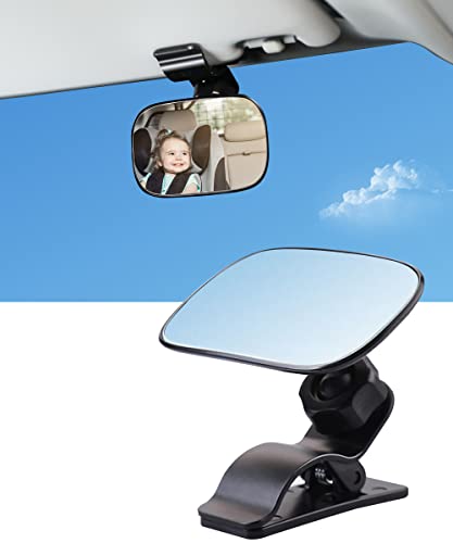 ESEWALAS Automotive Interior Rearview Baby Mirror,Universal Car Interior Rearview Baby Mirror Wide Angle Convex Mirror Clip-on mirrors,Adjustable Driver Mirror Child Safety Rear View Rearview Mirror