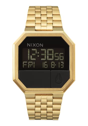 NIXON Re-Run A158 - All Gold - 30m Water Resistant Men's Digital Fashion Watch (38.5mm Watch Face, 18mm-13mm Stainless Steel Band)